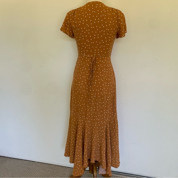 & Other Stories Polka Dot Wrap Handkerchief Midi Dress Size 0 - Picture 5 of 11